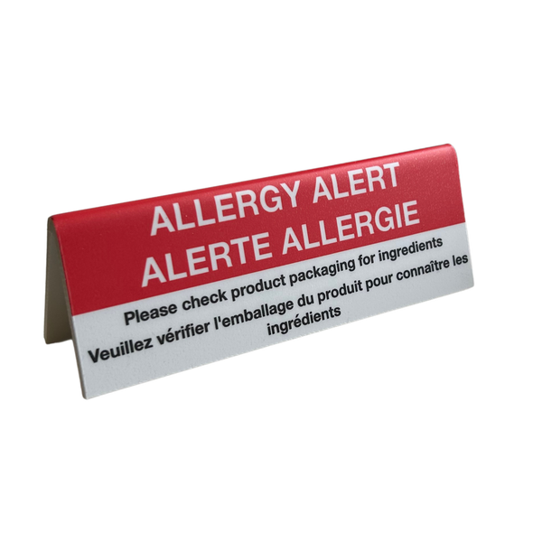 Allergy Alert Tent Cards