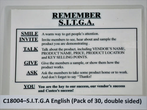 S.I.T.G.A. Sign - Pack of 30