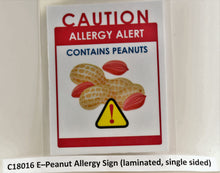 Sign - Peanut Allergy English