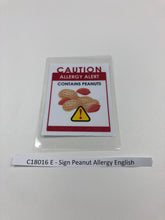 Sign - Peanut Allergy English