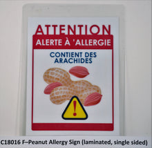 Sign - Peanut Allergy French