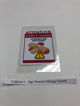 Sign - Peanut Allergy French